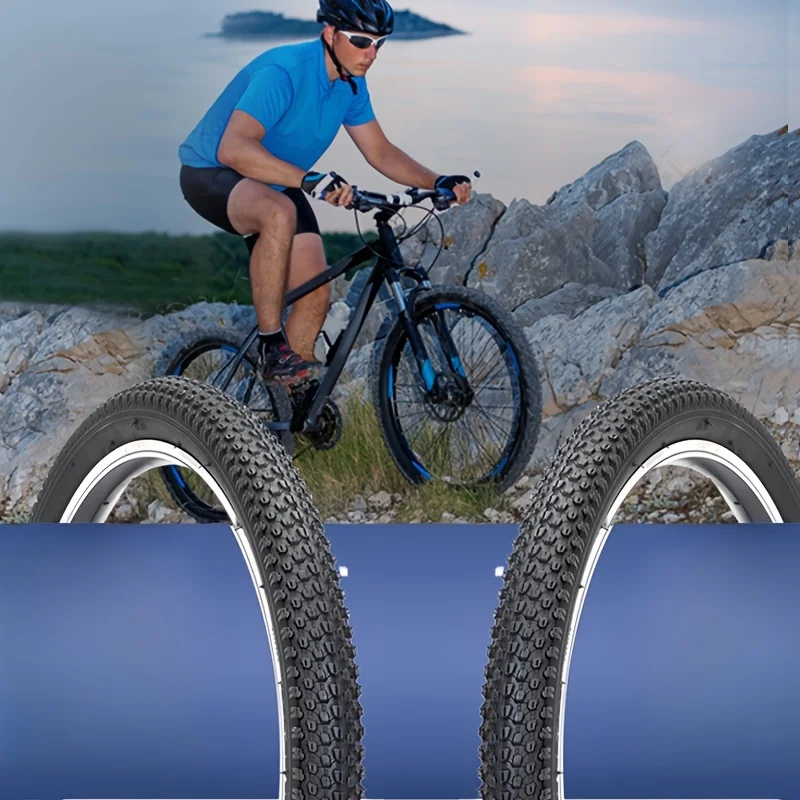 

2-Pack Bike Tires 24x2.125/26x2.125,Durable Mountain Bicycle Replacement Tyre Set for MTB Road,Wear-Resistant Rubber Cycling