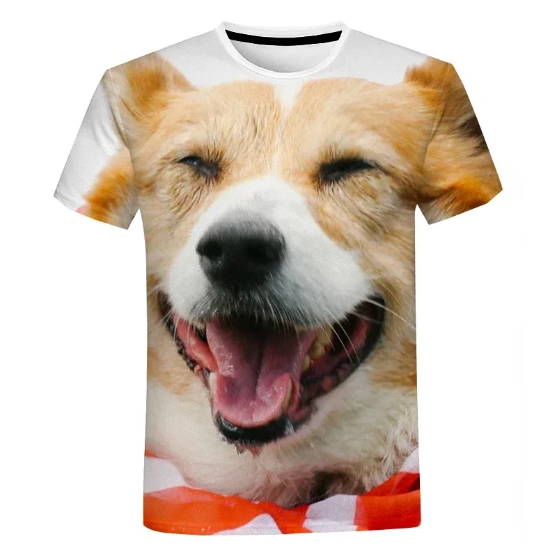 

3D Print Creative Dog Quick Dry Breathable Sport Men's Plus Size O-neck T-shirt Man Cotton Camiseta Deportiva Hombre