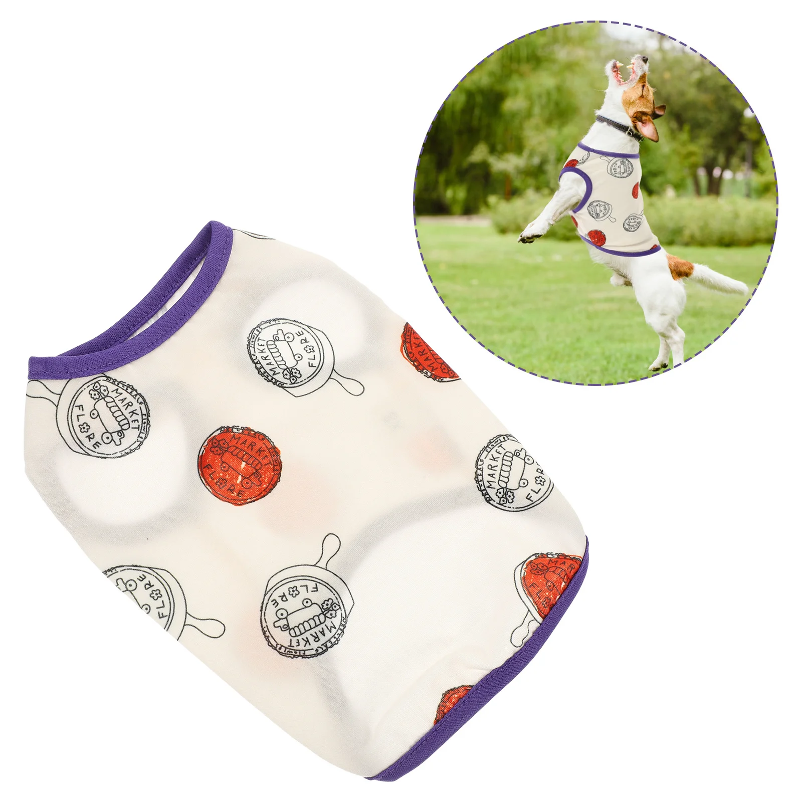 

Dress Cute Candy Pattern Pet Vest Washable Comfortable for Everyday Wear Outdoor Party Costumes Lightweight