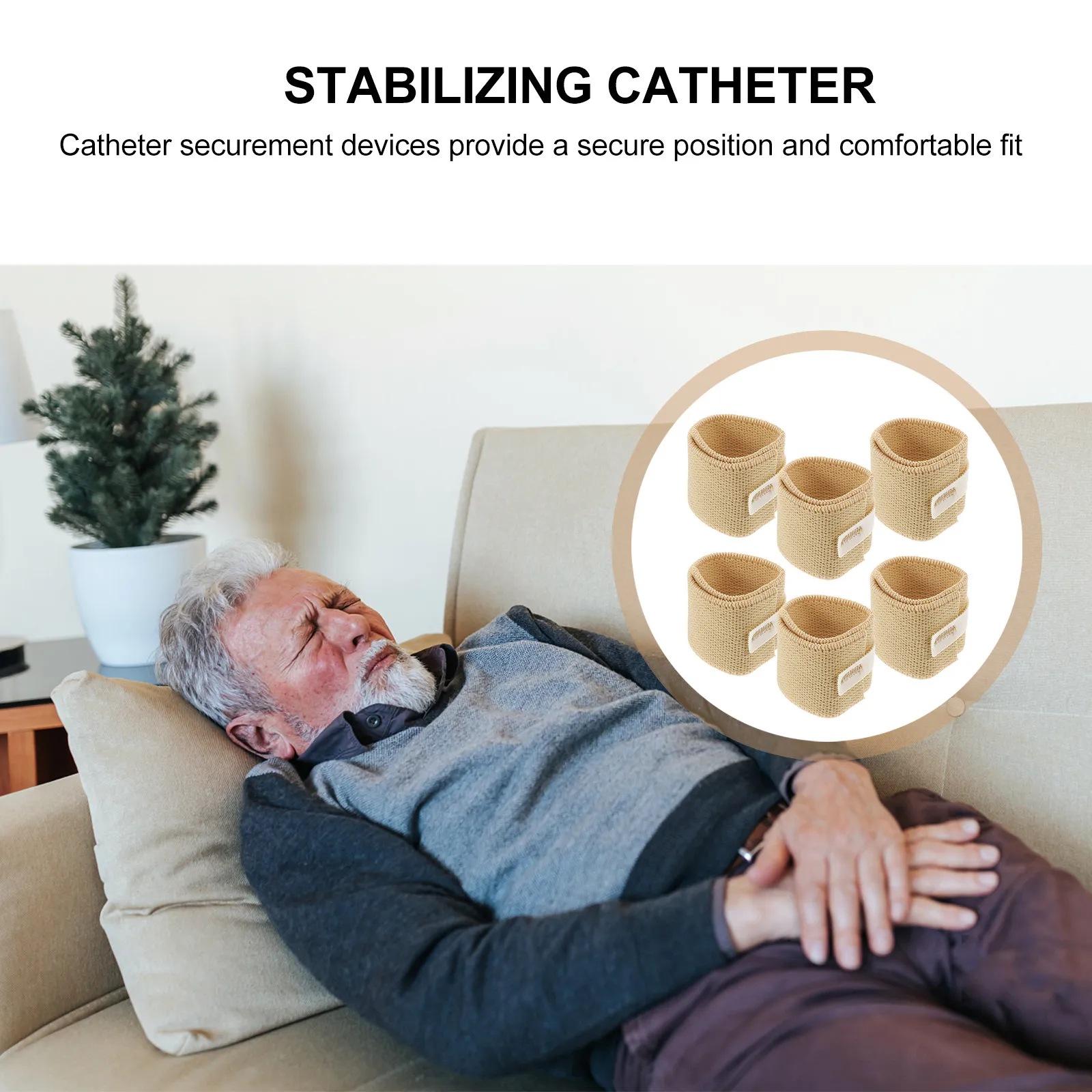 6Pcs Adjustable Catheter Fixation Strap Disposable Urinary Bag Holder Universal Fixing Tape Hospital Use