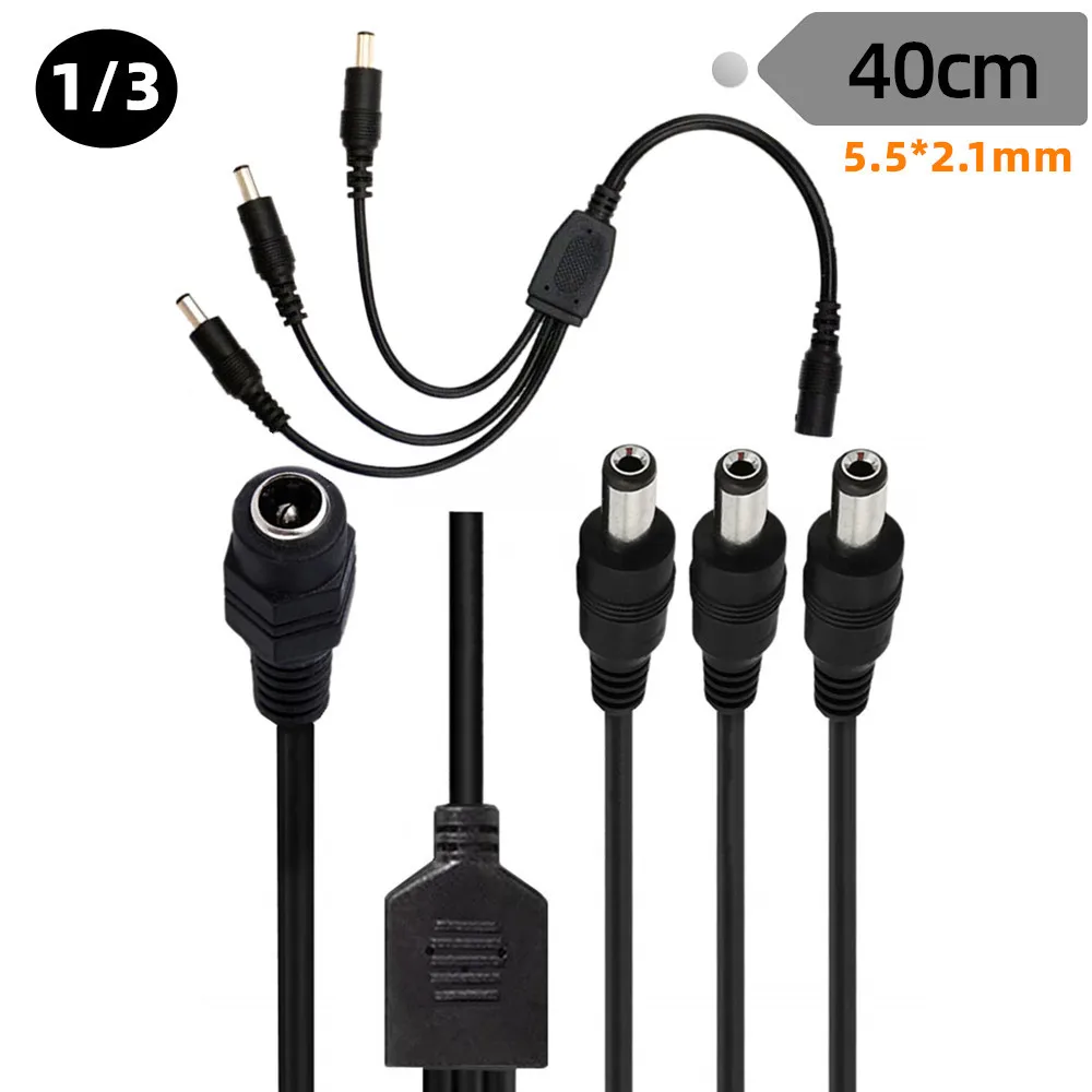 12V DC Power Supply 1 Female To 3 4 5 6 8 Male Way Splitter Plug Extension Cable Cord Connector 5.5*2.1mm for Led Strip Light