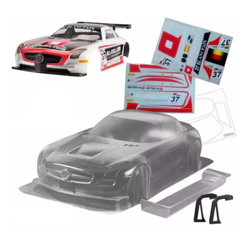 1/8 GT2 On Road Rc Drift Car Toys Transparent Body Shell 360mm LWB for Kyosho Team C GT8L GT8LE Diy Accessory