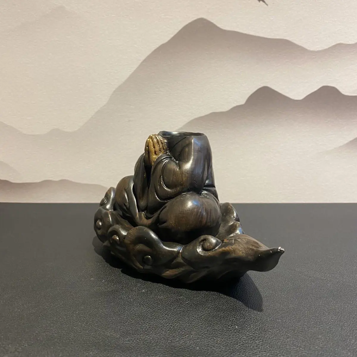 Buddha Statue Zen Ancient Style Resin Creative Base Figure Body Auspicious Cloud Base