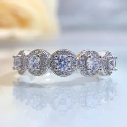 Five Stone Moissanite Diamond Ring 100% Real 925 Sterling Silver Party Wedding Band Rings for Women Men Engagement Jewelry Gift