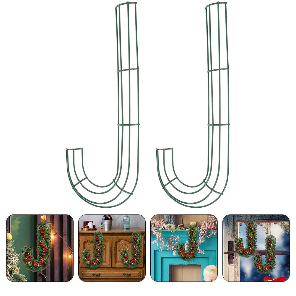 

2Pcs Christmas Candy Cane Wreath Frame Metal Iron Wire Ring for DIY Crafts Home Party Decoration Candy Cane Wreath Frame