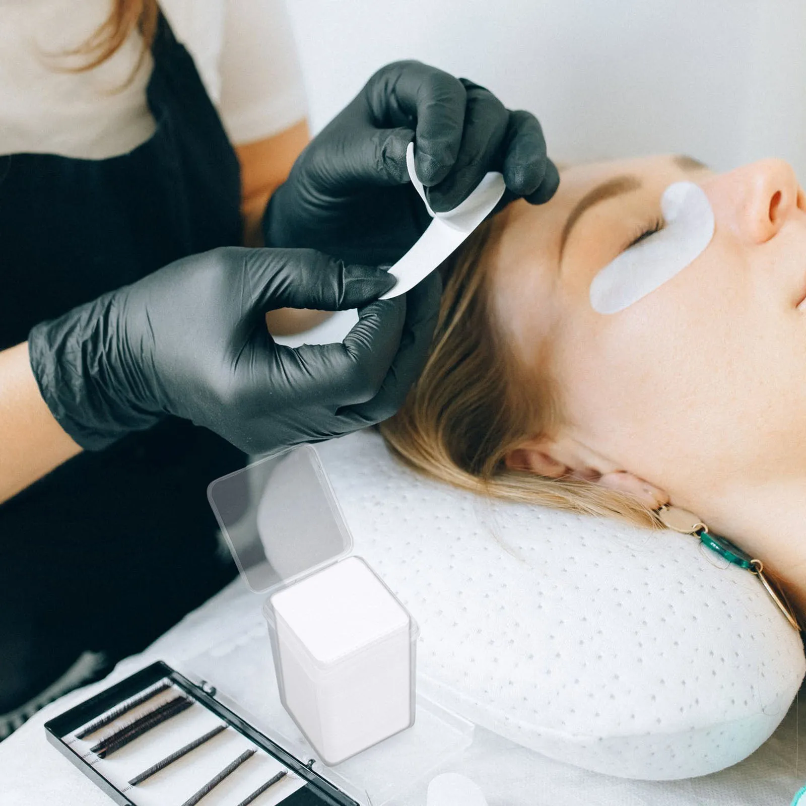 

600Pcs Cleaning Cotton Wipes Lash Extension Supplies Eyelash Glue Removal Tool Lash Glue Cleaning Pads Removal Tool