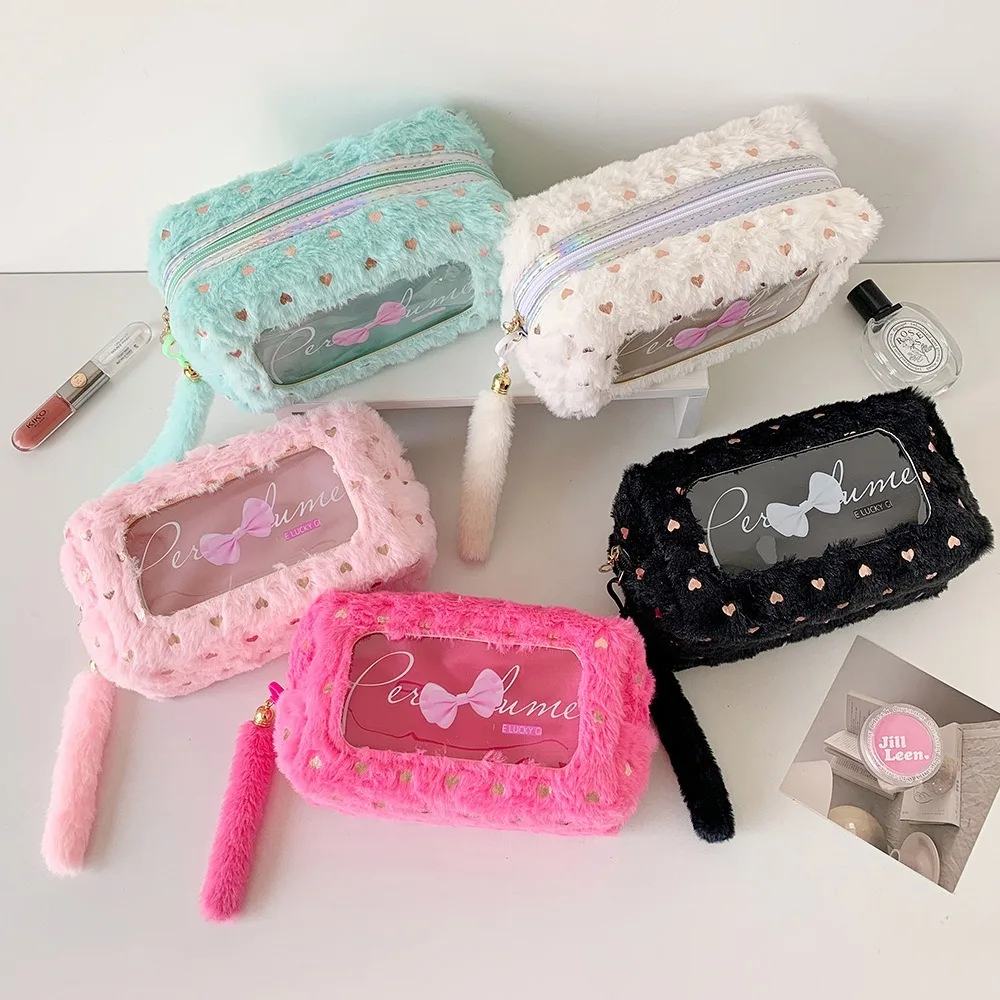 New Bow Pencil Case Large Capacity Multifunctional Stationary Storage Bag Makeup Pouch