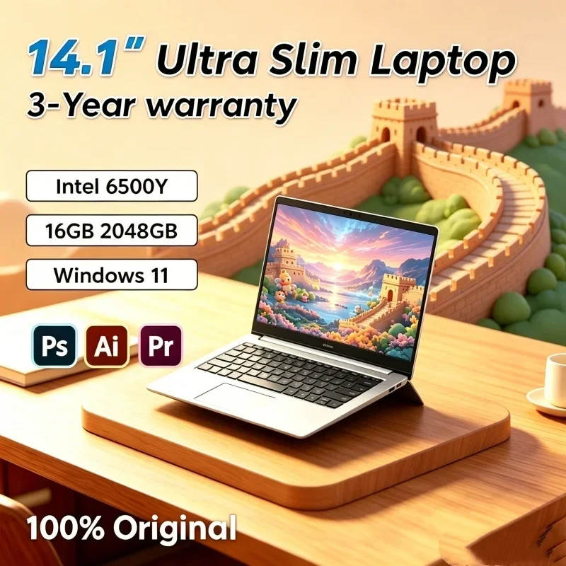 

Noiseless 2026 Streamlined Sculpt Roaming 14.1 Inch Laptop Intel 6500Y RAM SSD Windows 11 Fingerprint Unlock Sovereign