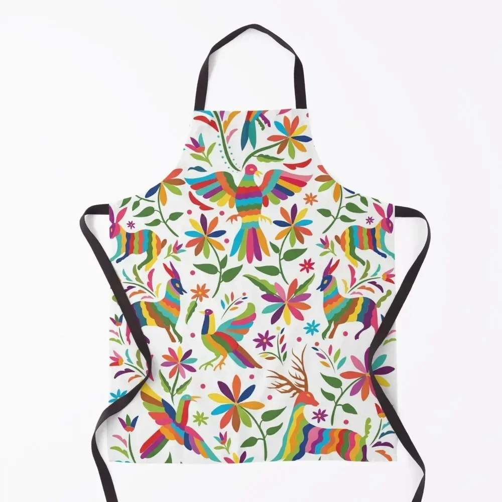 

Mexican Otomi Handicraft Style by Akbaly Apron christmas kitchen Waterproof Womens Dresses Apron