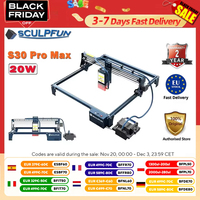 Sculpfun S30 Pro Max 20W Laser Engraver Cutter 410*400mm Air-Assist 0.08X0.1Mm Laser Focus 32-Bit Motherboard Carpentry Tools