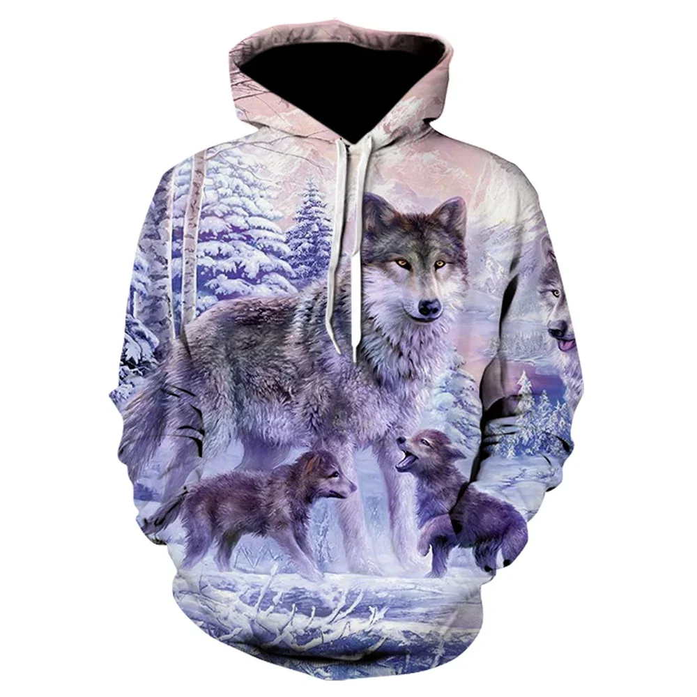 American 3D Printed Sweatshirt Spring Autumn Men\'s Youth Domineering Animal Wolf Personality Clothes Jacket Hoodie Trend