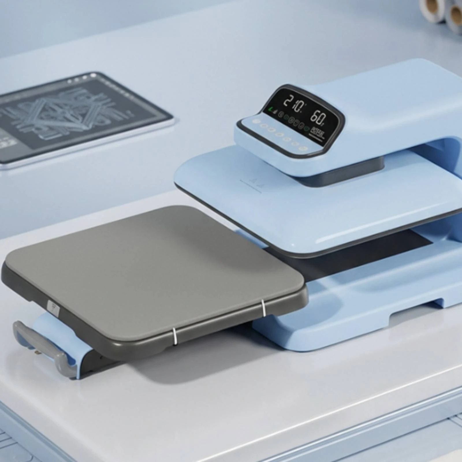 Garment Printing Press Compact Flat Heat Press Machine Shop Equipment Easy to Clean