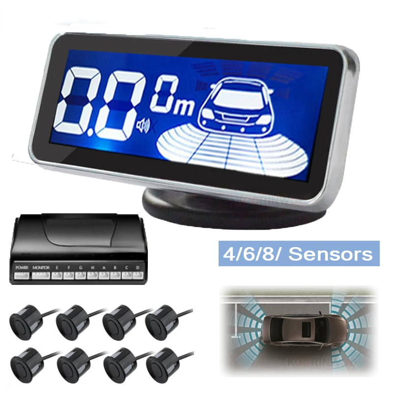 LED Monitor Electromagnetic Parking Sensor 8 Car Parktronic Front Parking Sensor Motion Parking Backlight Car Detector