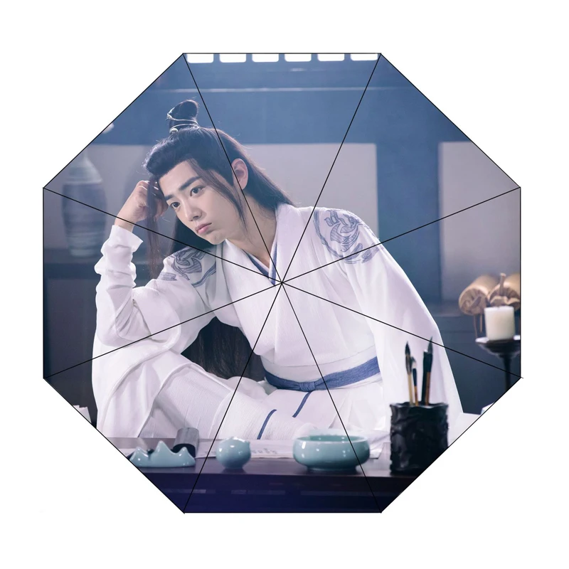 Anime Mo Dao Zu Shi Wei Wuxian Lan Wangji Cosplay Umbrella Qing Yu Nian Xiao Zhan Wang Yi Bo Jay Automatic Folding Umbrellas