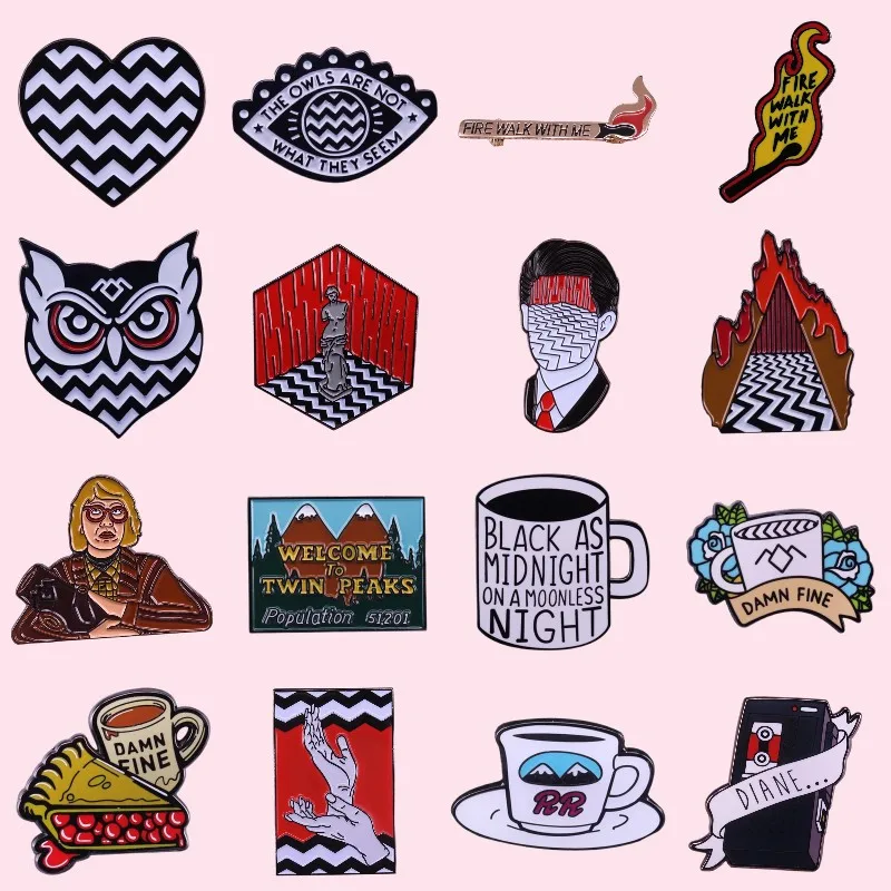 Best Quality Classic American TV Show Enamel Pins Metal Cartoon Cup Brooch Backpack Hat Collar Lapel Badge Fashion Jewelry Gifts