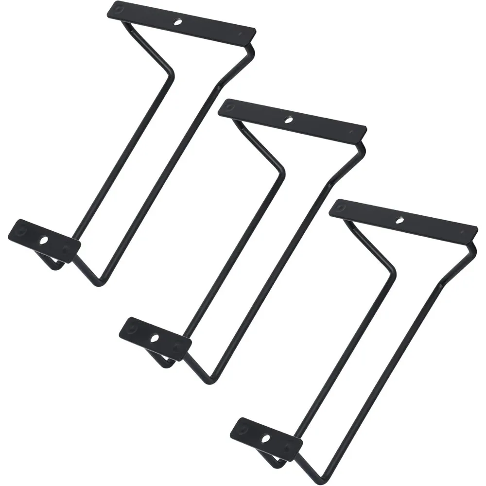 

7-дюймовый держатель для бокалов под шкафом, черная металлическая стойка для хранения кухонного бара (3 шт.)