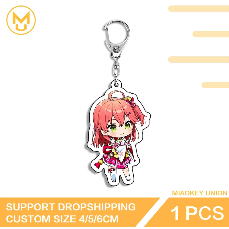 Hololive Sakura Miko Sunscreen Enchanting Girl Double Sided Keyring Exquisite Unique Lobster Clasp For Backpack Jewelry Gifts