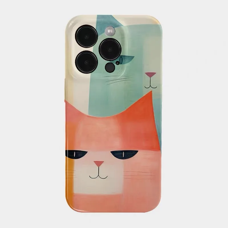 

Ins Orange Evil Cute Cat Phone Case for IPHONE 17 Air 16E 15 PROMAX 14 Plus 13 12 MINI 11 PRO 16Plus XR XS Acrylic Phone Cover