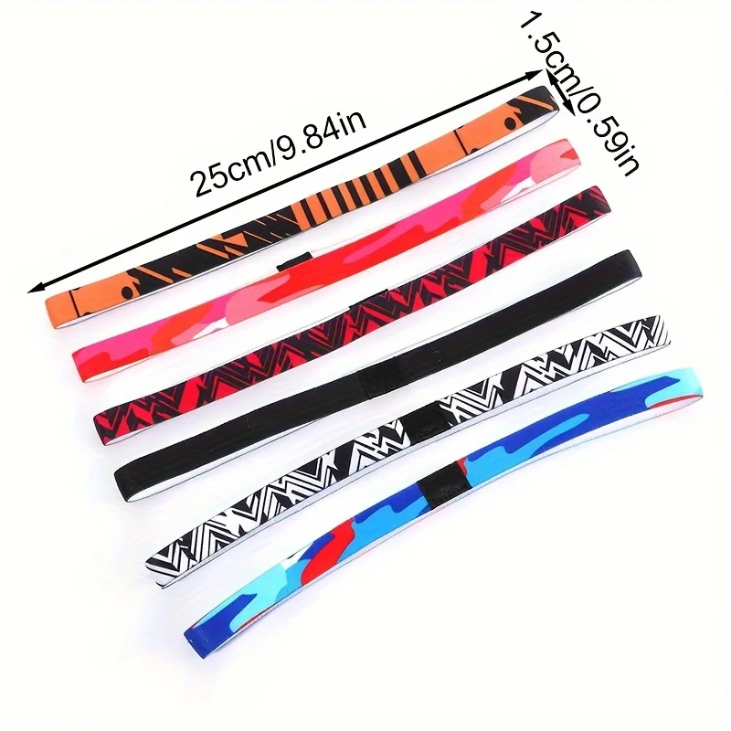 6 Stück Silikon Anti-Rutsch Sport-Stirnbänder, Feines Yoga-Fitness-Stirnband, Schweißableitend und -absorbierend, Elastisches Band – Detail 6
