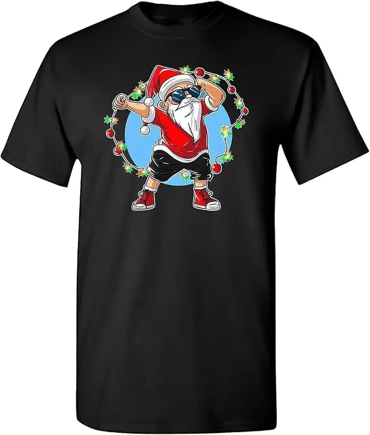 Santa Claus Christmas Lights Shirt, Santa Suits for Adults,  Anime Graphic T-shirts  Tees Y2K tops Unisex Summer Short Sleeve