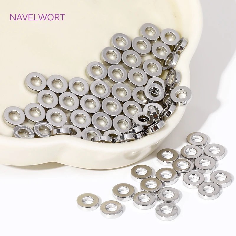 6mm * 1,5mm 18 Karat vergoldete Messing flache Abstands perlen glatte runde Abstands perlen für Schmuck herstellung DIY Armband Halskette Zubehör