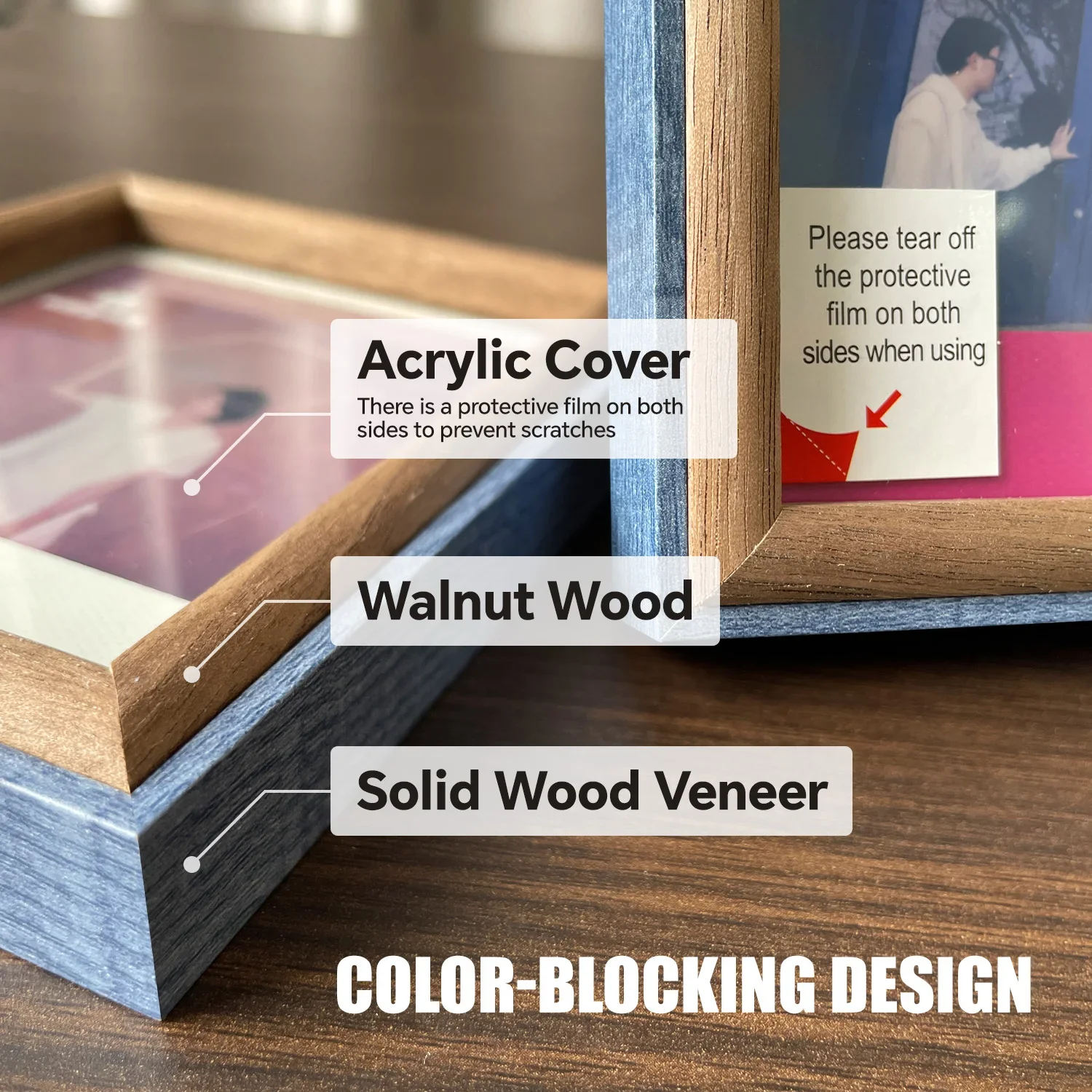 2pc, Polaroid Photo Frame for Polaroid Original Itype 600 SX70 Film Pictures, 4.2” x 3.5” Frames for Polaroid Now Plus OneStep2