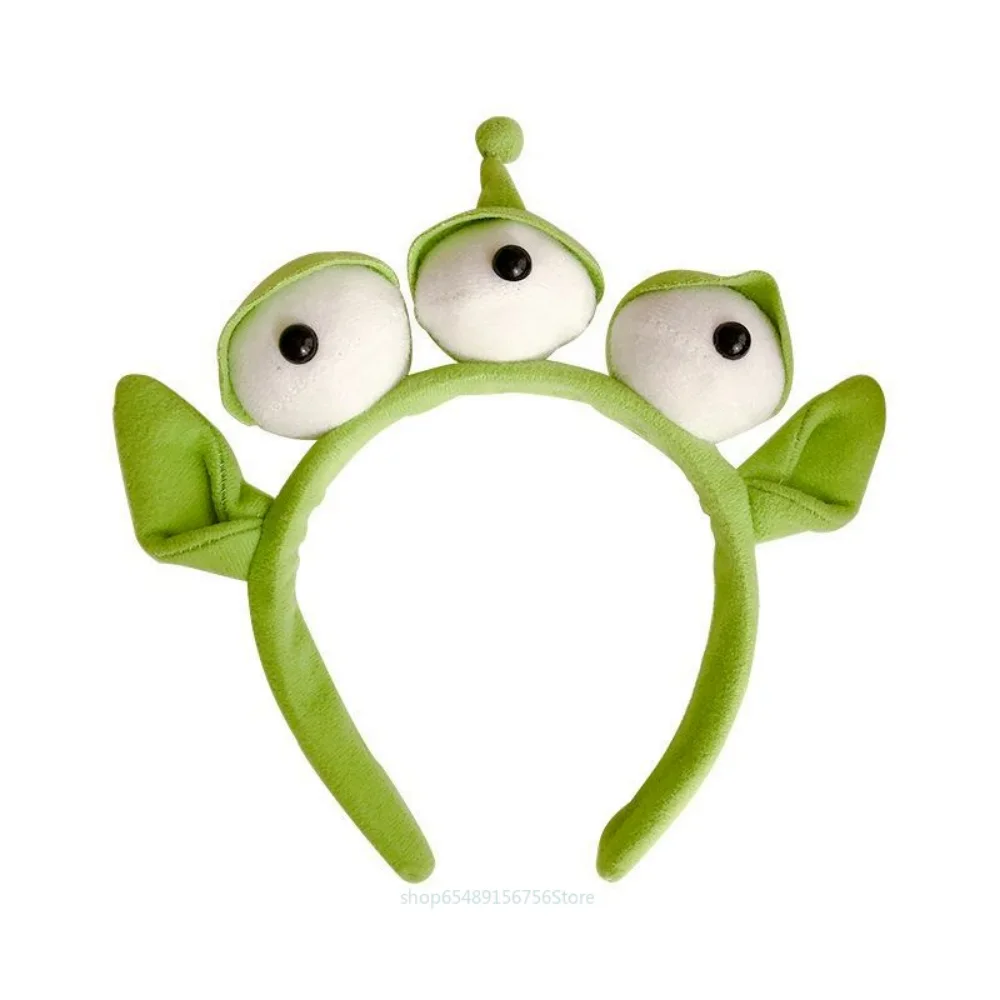 Toy Story Alien Novelty Funny Three Big Eyes Ears Headdress Cosplay Props Headband Stretchy Plush Hairband Party Hair Hoop