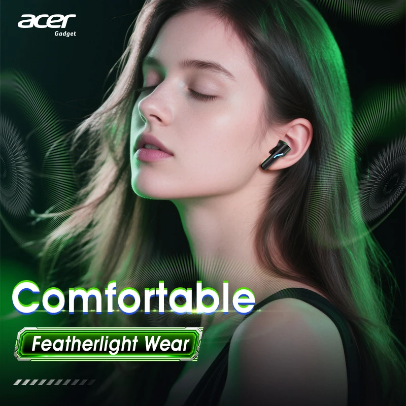 سماعة بلوتوث لاسلكية Acer Ohr625، تقليل ضوضاء المكالمات داخل الأذن، مريحة في الارتداء، مناسبة للرياضة والألعاب والترفيه، مع علبة شحن من النوع C، متوافقة مع الهواتف المحمولة وأجهزة الكمبيوتر اللوحية #5