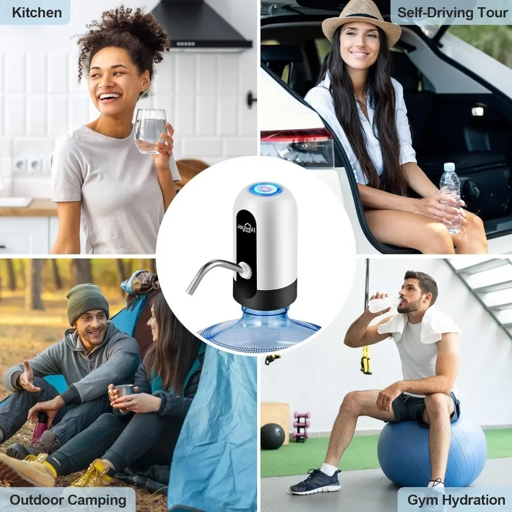 USB wiederaufladbare Wasserflaschenpumpe, 5 Gallonen Wasserflaschenspender, Camping, tragbarer elektrischer Wasserspender, wiederverwendbar – Detail 5