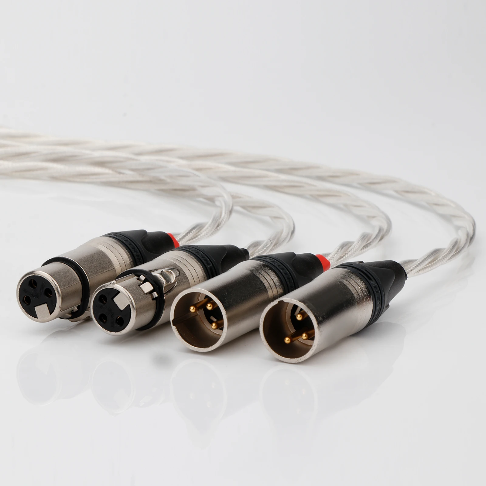 6N OCC Crystal Copper 3-ply weaving 3PIN XLR Male To Female Hi-Fi Balance Signal Microphone Wire Cable Microphone upgrade cable