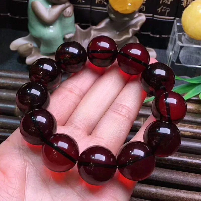 7A Grade Round Bead Single Strand for Men and Women, Honey Wax Bracelet, Second Generation Blood Amber Brac