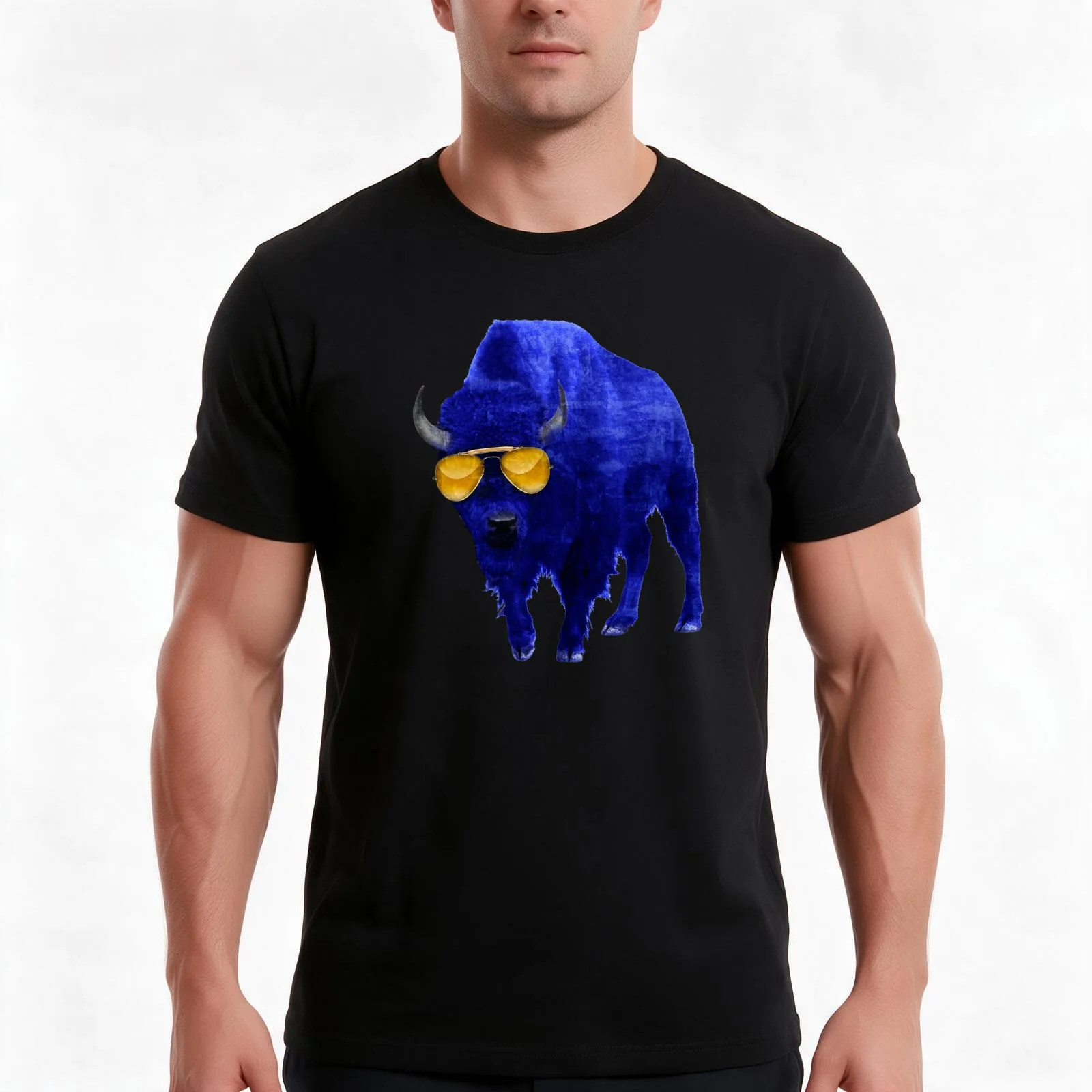 716 Bison : Gold Frames T-Shirt, Summer Casual Cotton Tee, Oversized Streetwear Tops, Vintage Graphic Print, Unisex Men Women
