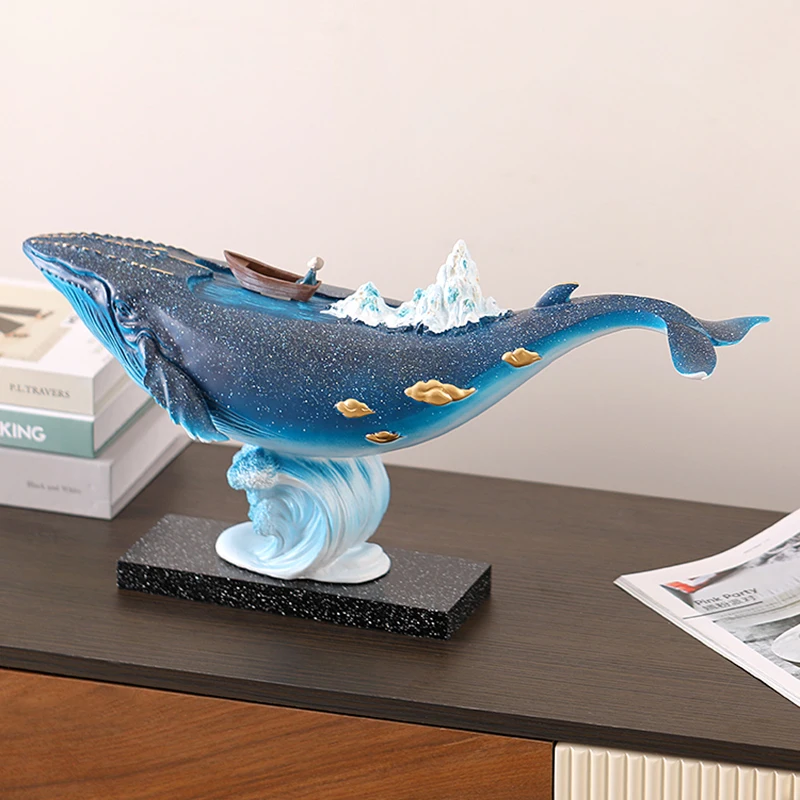 

Nordic Home Decor Creative Whale Art Ornaments Housewarming High End Gifts Porch TV Cabinet Statues And Sculptures Decoration