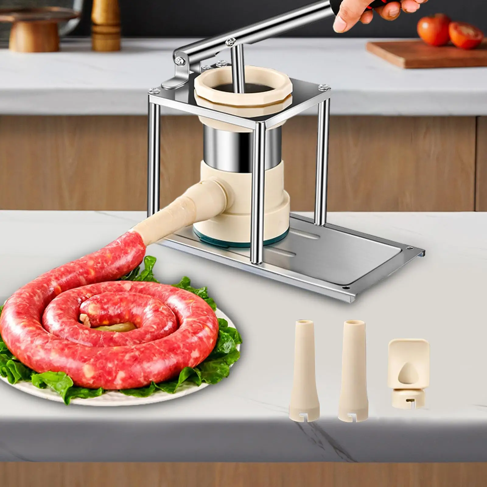 Sausage Stuffer Manual Beef 4 Sausage Stuffer Tubes Sausage Filler Machine