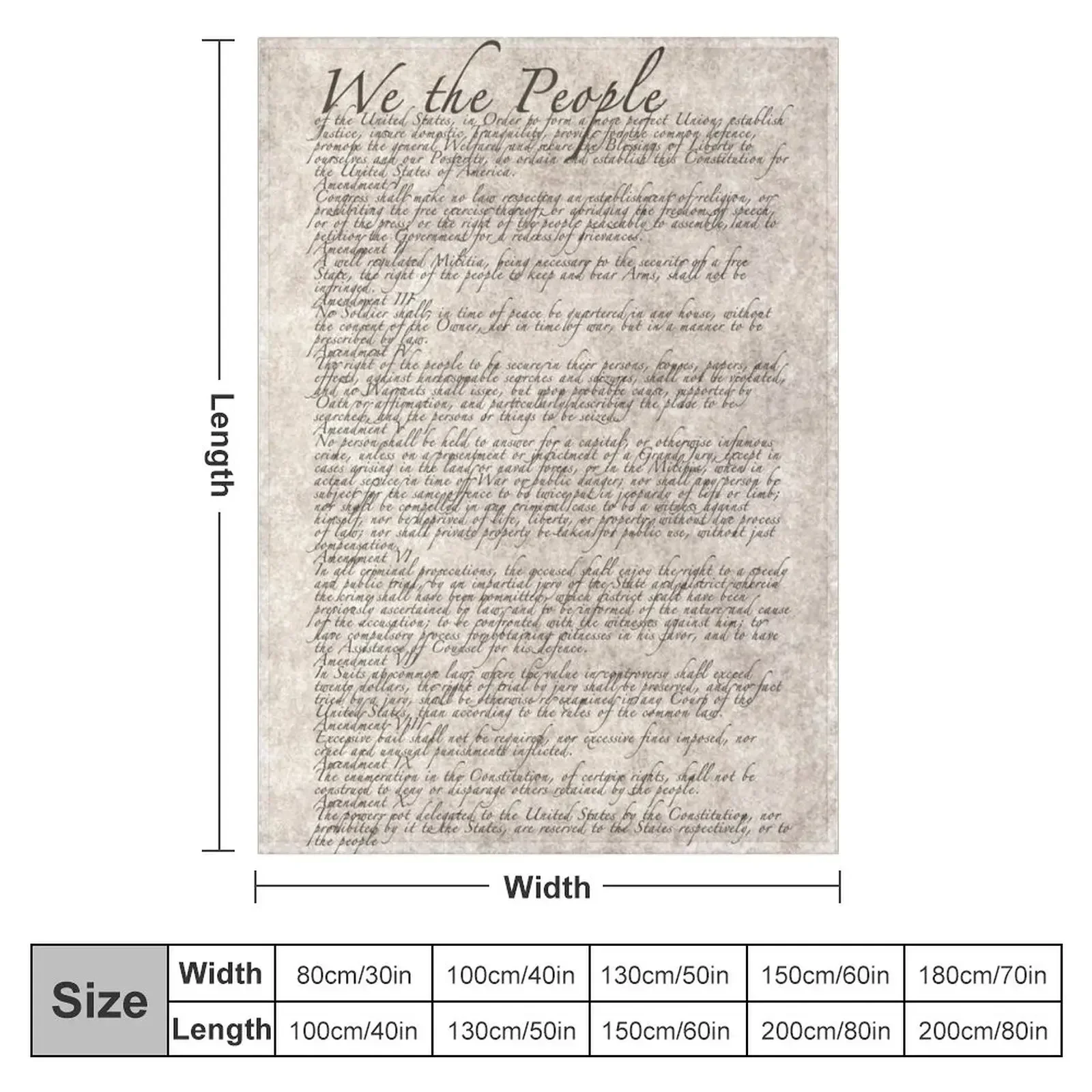 US Constitution The Bill of Rights on parchment paper Throw Blanket blankets ands for babies For Decorative Sofa Blankets