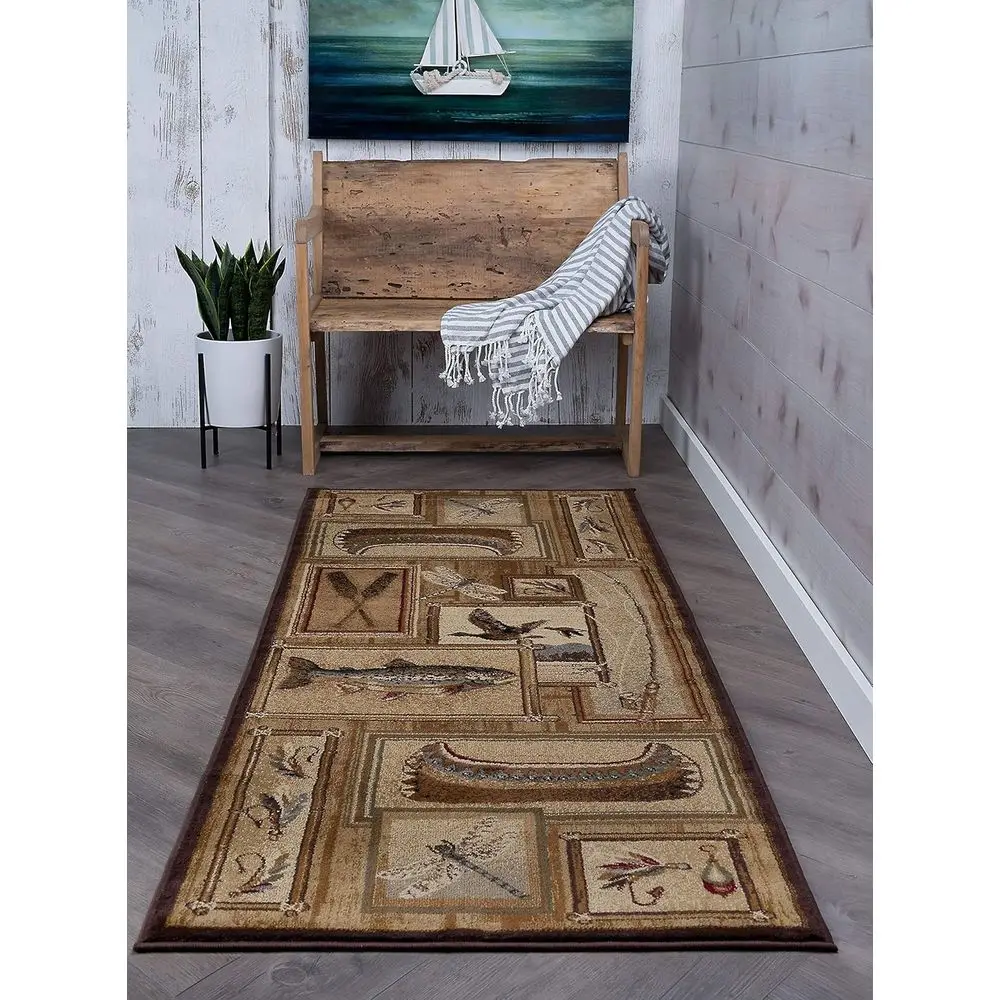 

Ivory 3x8 Runner Rug for Cabin, Hallway, Entryway, or Lodge