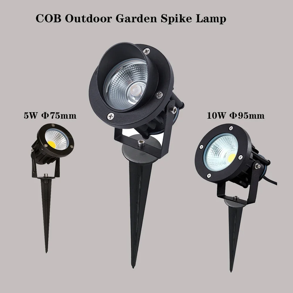 

COB outdoor garden spike lamp with 5W 10W lawn light waterproof spot lighting AC110V AC240V