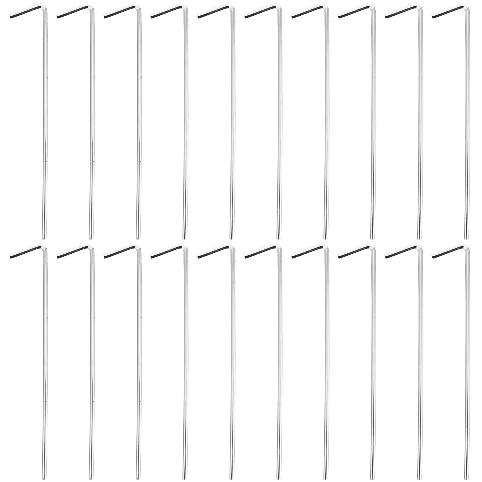 20 PCS 7-shaped Ground Nail Tent Stake Steel Nails Camping Accessories Canopy Pegs Stakes Iron