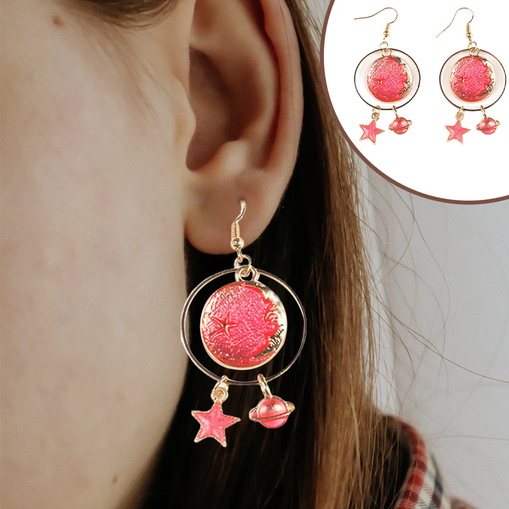 2 Pieces Sky Earrings Delicate Long-time Service Ears Clips Cute Mysterious Beauty Braid Hoop Attractive Ear Stud