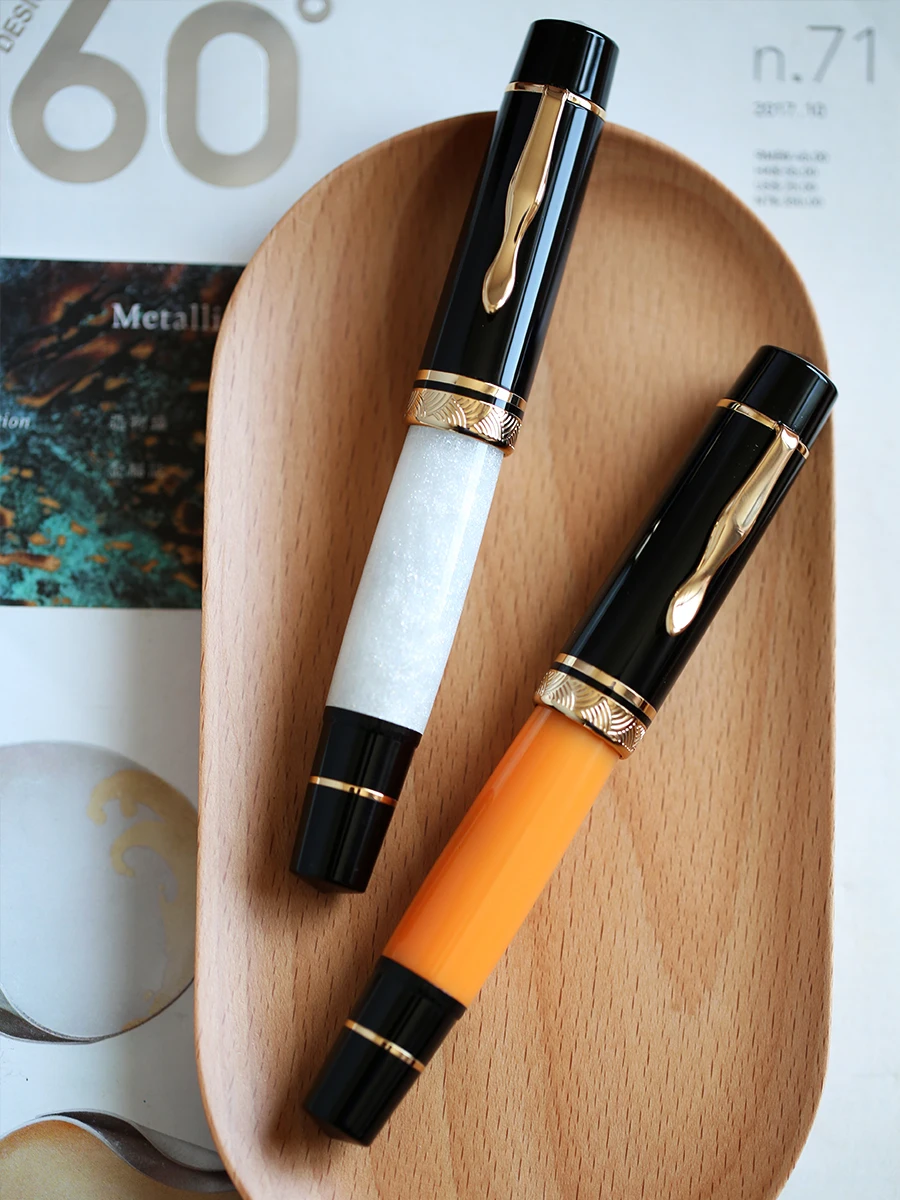 قلم حبر ماجون P139 من الراتنج # 6, # 8 بنك الاستثمار القومي EF/F/M، جميع نظام المكبس النحاسي، قلم هدية للكتابة بالحبر بسعة كبيرة #2