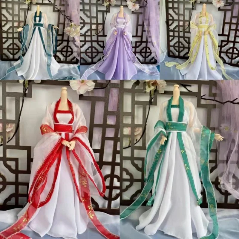 1/6 스케일 미녀 병사 고대 한복 거즈 스커트 의상 모델 (12인치 액션 피규어 소품 장식용)