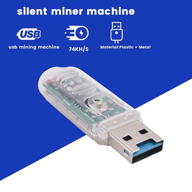 Imagem -04 - Máquina Silenciosa Bitcoin Miner Mineiro Asic Mini Mineração Usb Mineiro Afortunado v3 Btc Lv03 74kh s Pcs