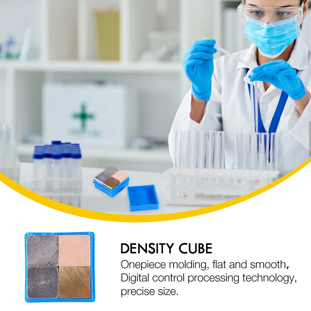 1 set di blocchi cubici a densità scientifica per attrezzature per esperimenti fisici Strumento didattico per la galleggiamento della massa in legno, ferro e alluminio