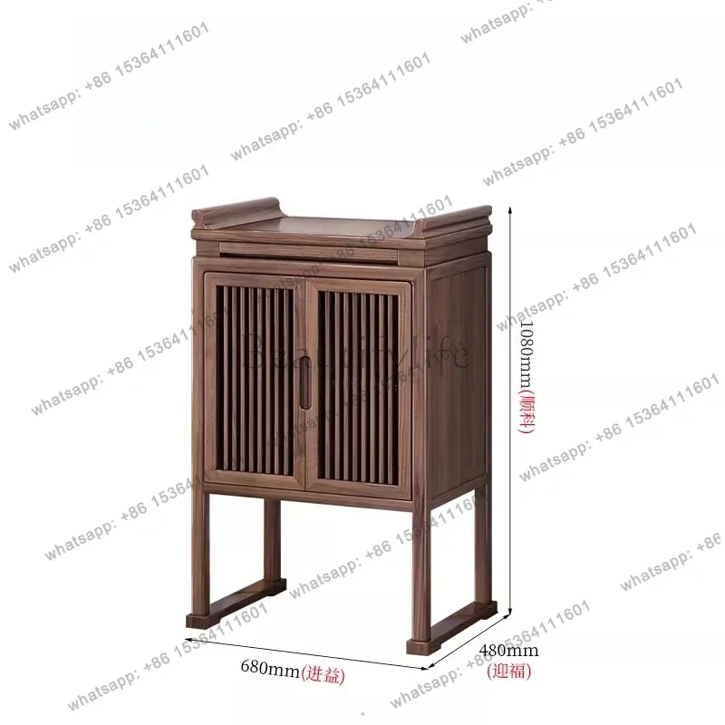 PG   solid wood altar incense  entrance cabinet living room altar table incense table black walnut small tribute