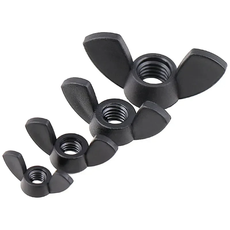 

M3-M12 Nylon 6/6 Wing Nut Black Finish / Hand Twist Butterfly Nut for Electronics, Furniture & Industrial Use