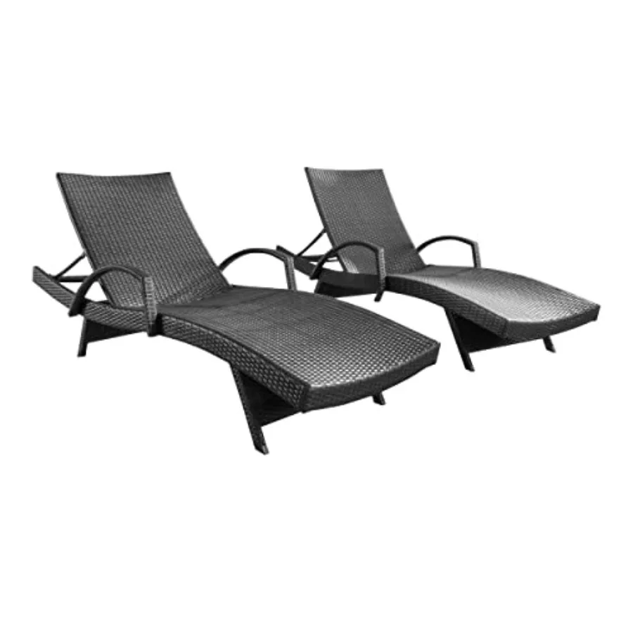 

Salem Outdoor Wicker Arm Chaise Lounges, 2-Pcs Set