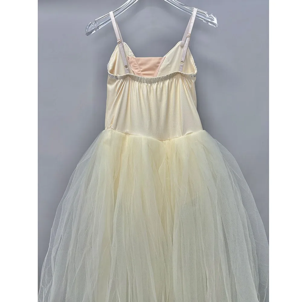 Yellow Ballet Dress Girls Swan Lake Costumes Leotard Women Adult Practice Ballet Skirts Profesional Performance Dance Wear