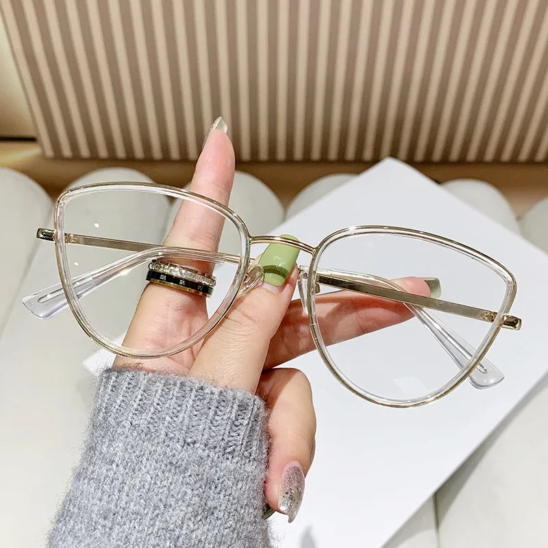1 Stück Damen-Katzenaugenbrille, Vintage-Streifenmuster, Vollrahmen, leichter Kunststoff, ohne Sehstärke, stilvoll für Freizeit und Büro – Detail 4