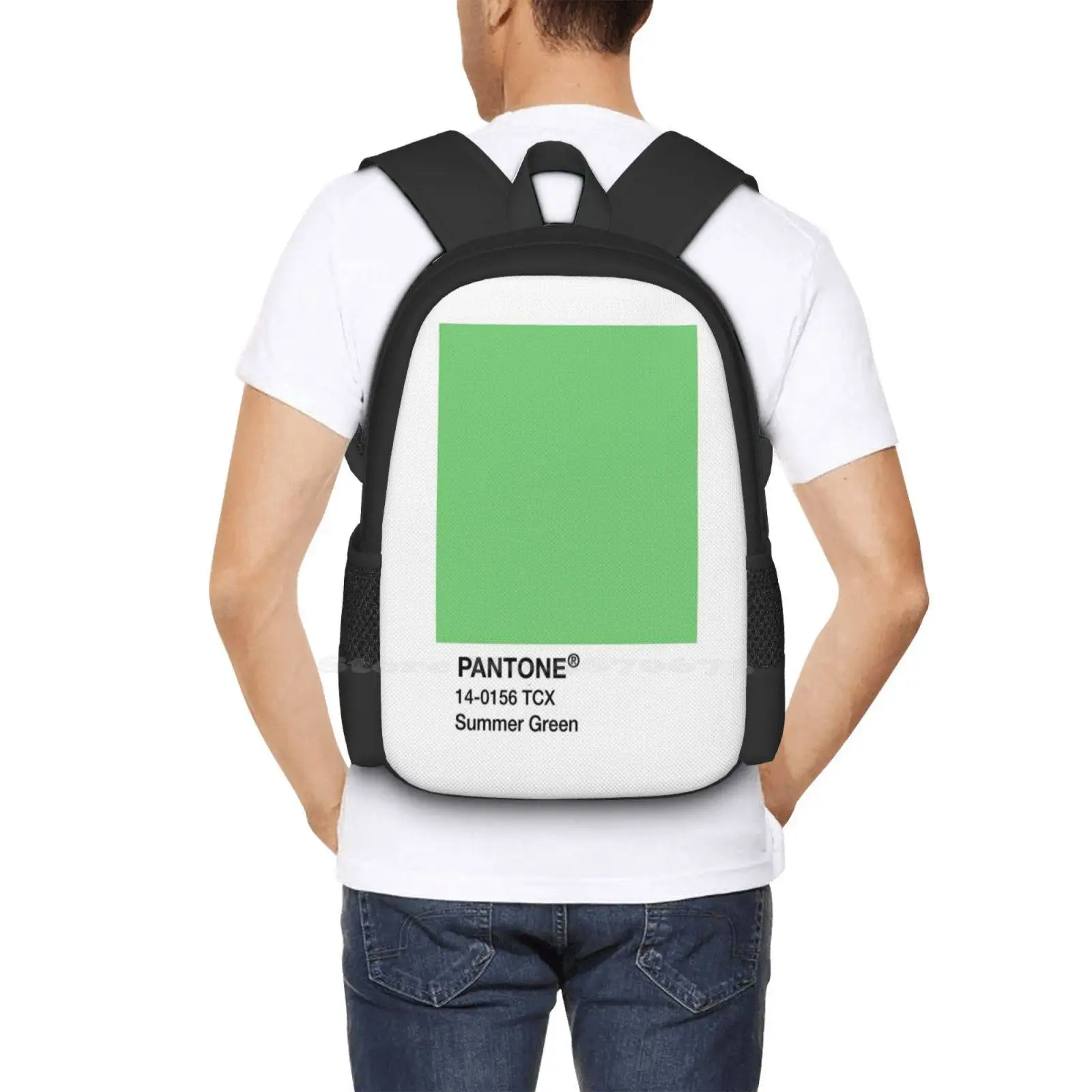 Pantone Summer Green Bag zaino per uomo donna ragazze adolescente colore Pantone Chip Pantone vernice colorata verde scuro