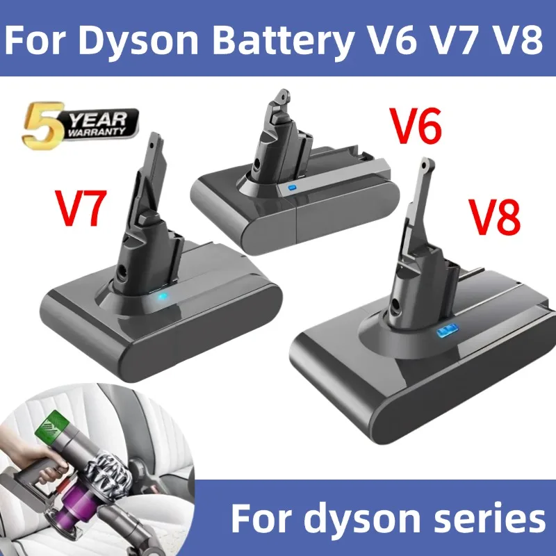 Vacuum Cleaner Rechargeable Battery for Dyson V6 V7 V8 Series SV07 SV09 SV10 DC58 DC31 DC34 Absolute Fluffy Animal Pro Battery